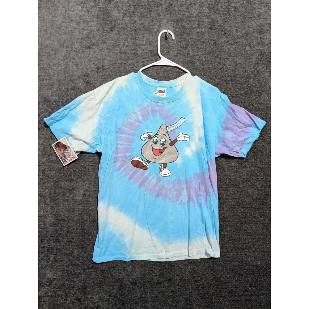 Anvil Hersheys Kisses Tie Dye Graphic T-Shirt Blue Purple Mens Large 1671